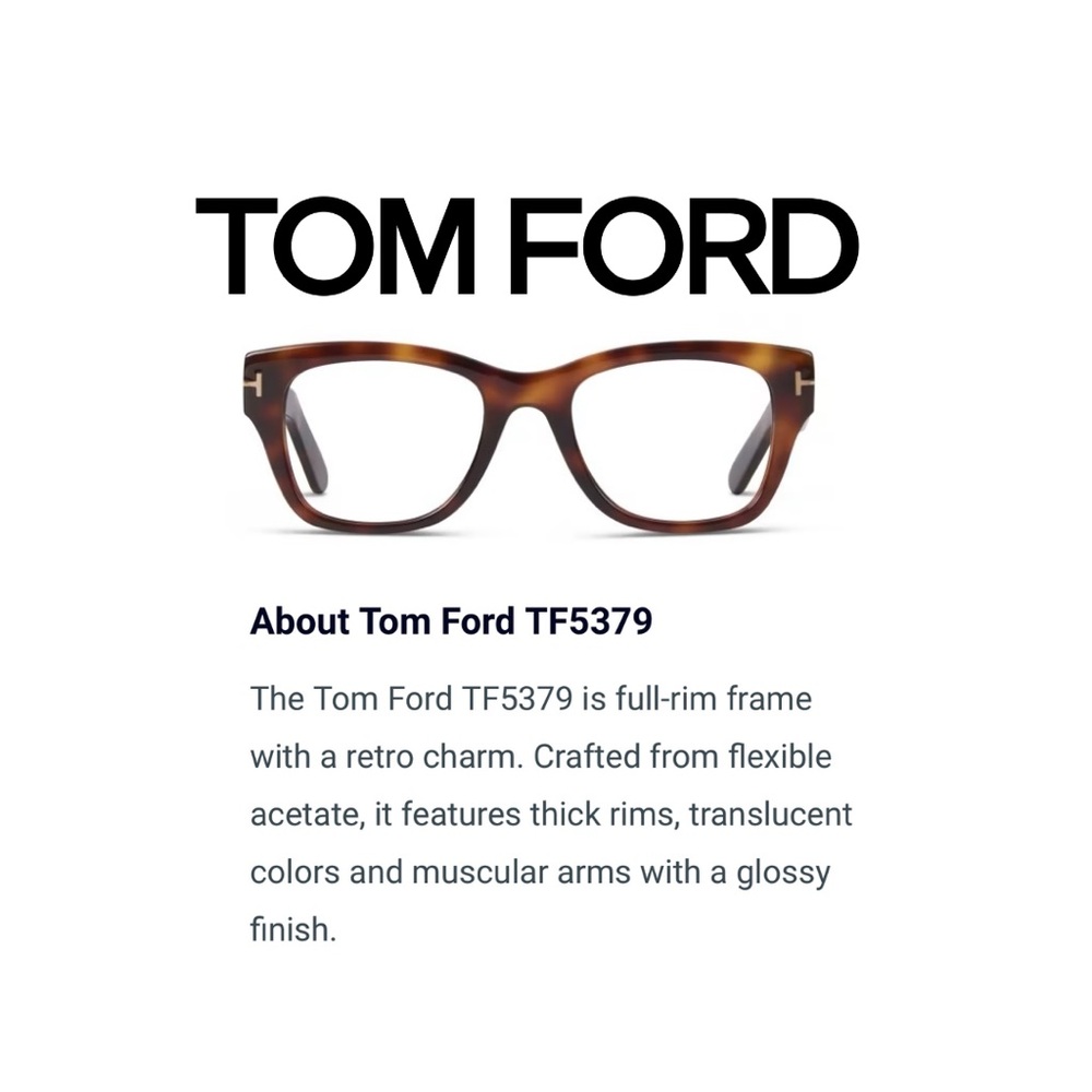 Tom Ford TF5379 UNISEX Tortoise Shell Readers 1.25